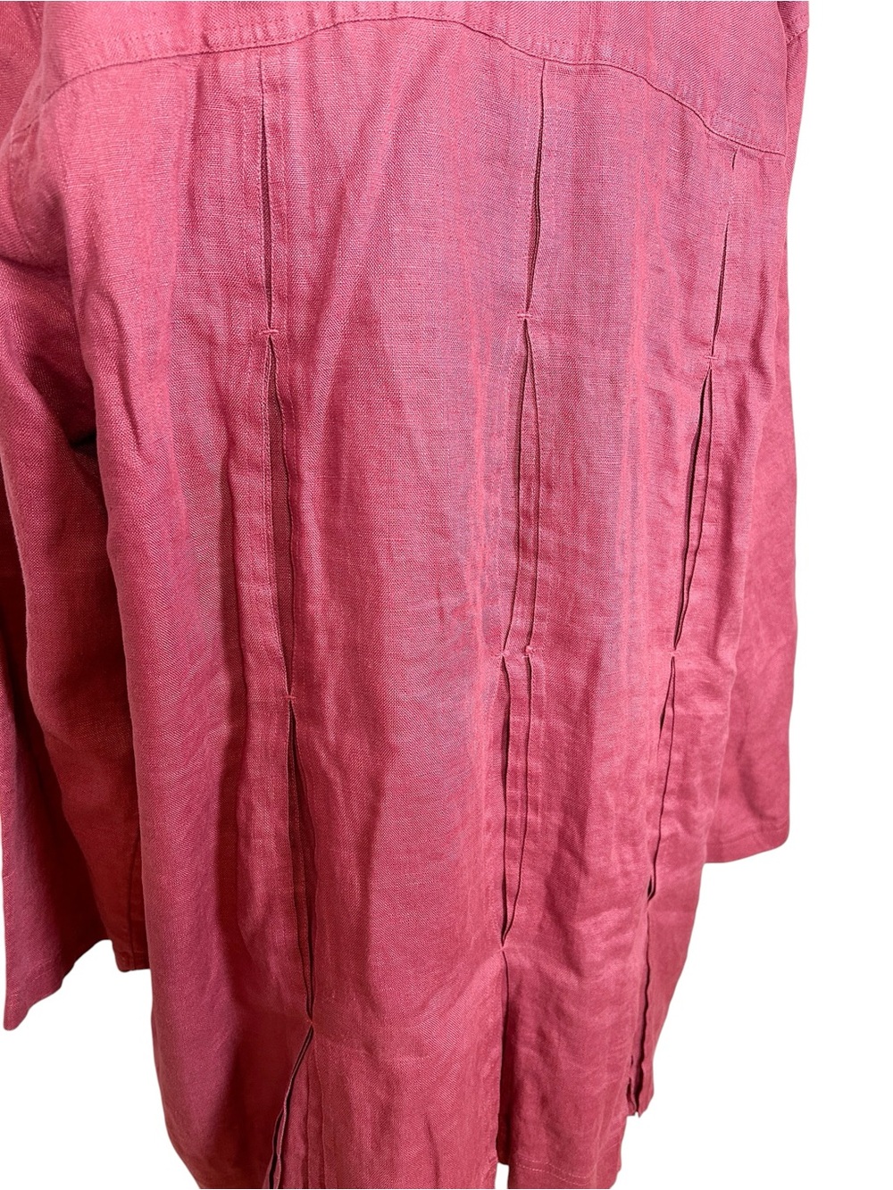 J. Jill Vintage Linen Button-Front Lounge Jacket Raspberry - Picture 5 of 9
